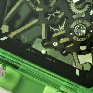 RICHARD MILLERM RM35-01 Green Transparent RM Factory Best Edition White Rubber Strap - Best Replica Watches Store For Sale!