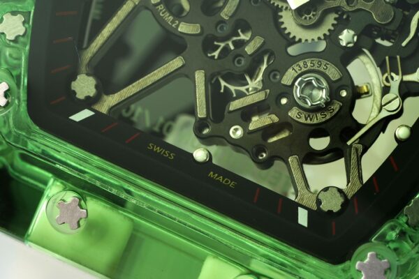 RICHARD MILLERM RM35-01 Green Transparent RM Factory Best Edition White Rubber Strap - Best Replica Watches Store For Sale!