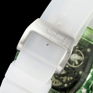 RICHARD MILLERM RM35-01 Green Transparent RM Factory Best Edition White Rubber Strap - Best Replica Watches Store For Sale!