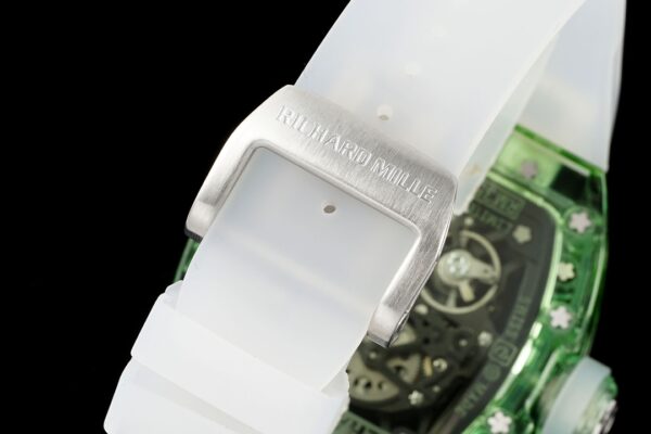 RICHARD MILLERM RM35-01 Green Transparent RM Factory Best Edition White Rubber Strap - Best Replica Watches Store For Sale!
