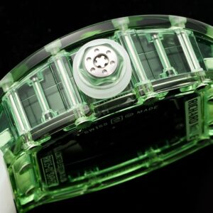 RICHARD MILLERM RM35-01 Green Transparent RM Factory Best Edition White Rubber Strap - Best Replica Watches Store For Sale!