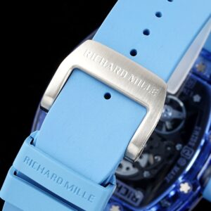 RICHARD MILLERM RM35-01 Blue Transparent RM Factory Best Edition Blue Rubber Strap - Best Replica Watches Store For Sale!