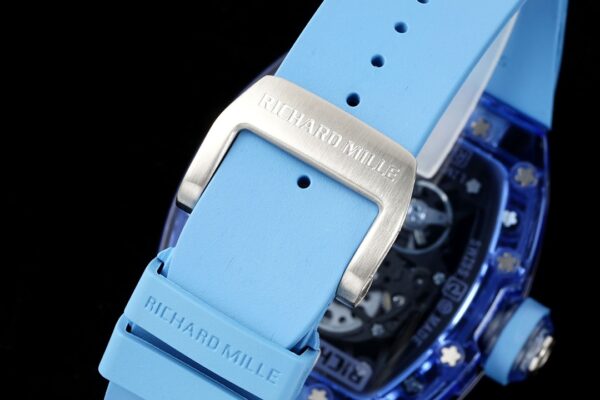 RICHARD MILLERM RM35-01 Blue Transparent RM Factory Best Edition Blue Rubber Strap - Best Replica Watches Store For Sale!