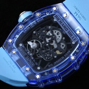 RICHARD MILLERM RM35-01 Blue Transparent RM Factory Best Edition Blue Rubber Strap - Best Replica Watches Store For Sale!