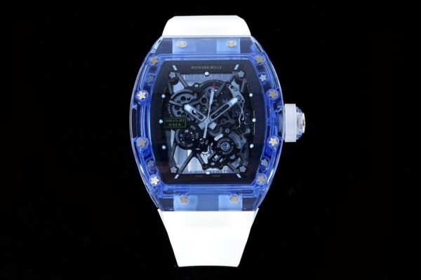 RICHARD MILLERM RM35-01 Blue Transparent RM Factory Best Edition Rubber Strap - Best Replica Watches Store For Sale!