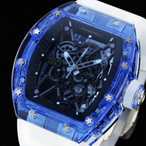 RICHARD MILLERM RM35-01 Blue Transparent RM Factory Best Edition Rubber Strap - Best Replica Watches Store For Sale!