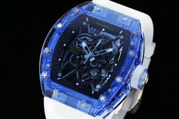 RICHARD MILLERM RM35-01 Blue Transparent RM Factory Best Edition Rubber Strap - Best Replica Watches Store For Sale!