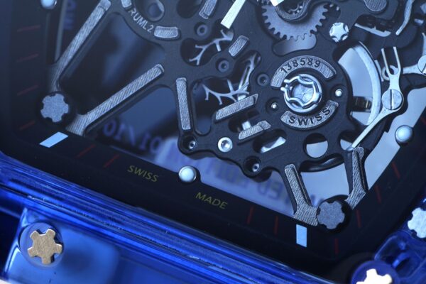 RICHARD MILLERM RM35-01 Blue Transparent RM Factory Best Edition Rubber Strap - Best Replica Watches Store For Sale!