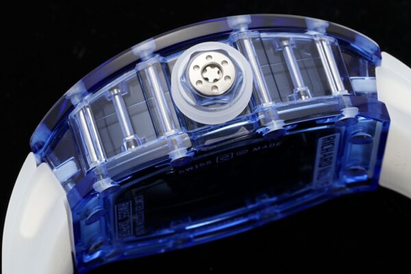RICHARD MILLERM RM35-01 Blue Transparent RM Factory Best Edition Rubber Strap - Best Replica Watches Store For Sale!