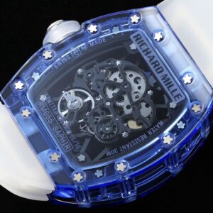 RICHARD MILLERM RM35-01 Blue Transparent RM Factory Best Edition Rubber Strap - Best Replica Watches Store For Sale!