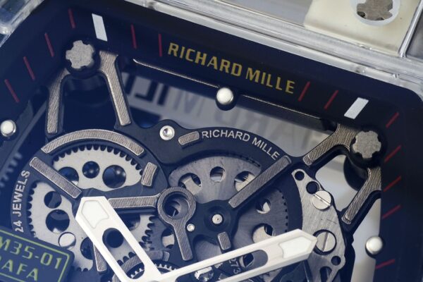 RICHARD MILLERM  RM35-01 Transparent RM Factory Best Edition  Translucent Rubber Strap - Best Replica Watches Store For Sale!