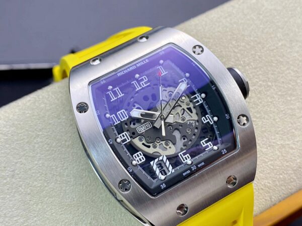 RICHARD MILLERM RM010 SS RM Factory Best Edition Black Dial on Yellow Rubber Strap - Best Replica Watches Store For Sale!
