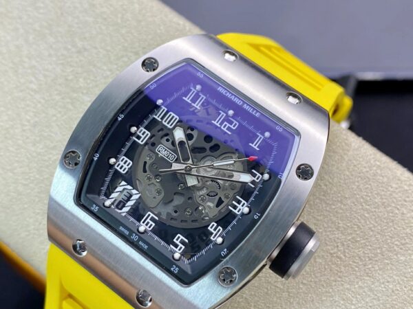 RICHARD MILLERM RM010 SS RM Factory Best Edition Black Dial on Yellow Rubber Strap - Best Replica Watches Store For Sale!