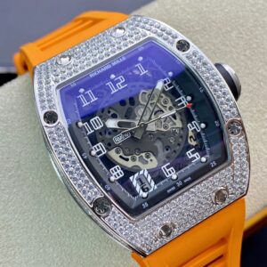 RICHARD MILLERM RM010 SS RM Factory Best Edition Black Dial on Orange Rubber Strap - Best Replica Watches Store For Sale!