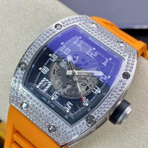 RICHARD MILLERM RM010 SS RM Factory Best Edition Black Dial on Orange Rubber Strap - Best Replica Watches Store For Sale!