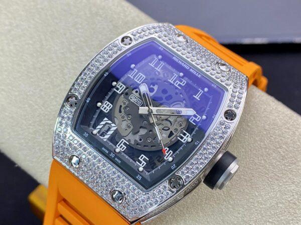 RICHARD MILLERM RM010 SS RM Factory Best Edition Black Dial on Orange Rubber Strap - Best Replica Watches Store For Sale!