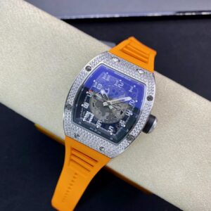 RICHARD MILLERM RM010 SS RM Factory Best Edition Black Dial on Orange Rubber Strap - Best Replica Watches Store For Sale!
