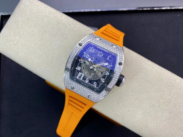 RICHARD MILLERM RM010 SS RM Factory Best Edition Black Dial on Orange Rubber Strap - Best Replica Watches Store For Sale!