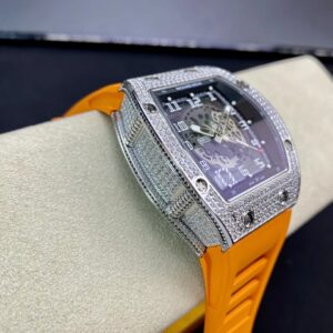 RICHARD MILLERM RM010 SS RM Factory Best Edition Black Dial on Orange Rubber Strap - Best Replica Watches Store For Sale!