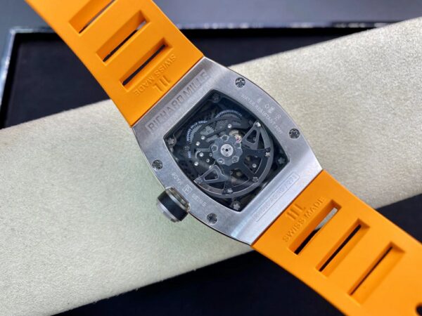 RICHARD MILLERM RM010 SS RM Factory Best Edition Black Dial on Orange Rubber Strap - Best Replica Watches Store For Sale!