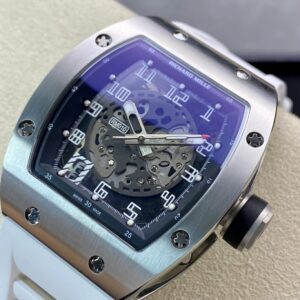 RICHARD MILLERM RM010 SS RM Factory Best Edition Black Dial on White Rubber Strap - Best Replica Watches Store For Sale!