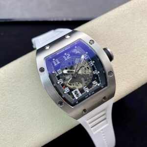 RICHARD MILLERM RM010 SS RM Factory Best Edition Black Dial on White Rubber Strap - Best Replica Watches Store For Sale!