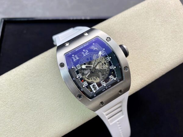 RICHARD MILLERM RM010 SS RM Factory Best Edition Black Dial on White Rubber Strap - Best Replica Watches Store For Sale!