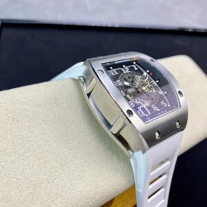 RICHARD MILLERM RM010 SS RM Factory Best Edition Black Dial on White Rubber Strap - Best Replica Watches Store For Sale!