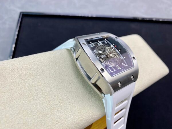 RICHARD MILLERM RM010 SS RM Factory Best Edition Black Dial on White Rubber Strap - Best Replica Watches Store For Sale!