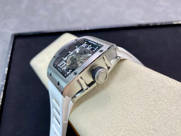 RICHARD MILLERM RM010 SS RM Factory Best Edition Black Dial on White Rubber Strap - Best Replica Watches Store For Sale!