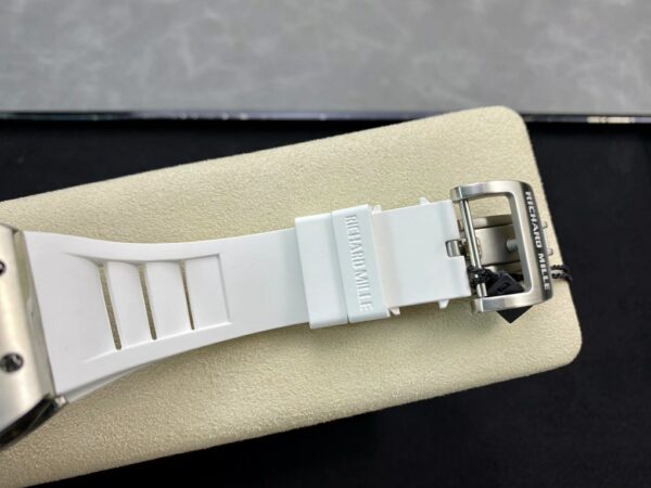RICHARD MILLERM RM010 SS RM Factory Best Edition Black Dial on White Rubber Strap - Best Replica Watches Store For Sale!