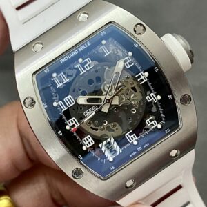 RICHARD MILLERM RM010 SS RM Factory Best Edition Black Dial on White Rubber Strap - Best Replica Watches Store For Sale!