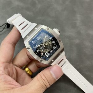 RICHARD MILLERM RM010 SS RM Factory Best Edition Black Dial on White Rubber Strap - Best Replica Watches Store For Sale!