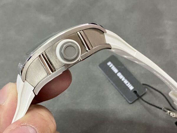 RICHARD MILLERM RM010 SS RM Factory Best Edition Black Dial on White Rubber Strap - Best Replica Watches Store For Sale!