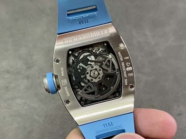 RICHARD MILLERM RM010 SS RM Factory Best Edition Black Dial on Blue Rubber Strap - Best Replica Watches Store For Sale!