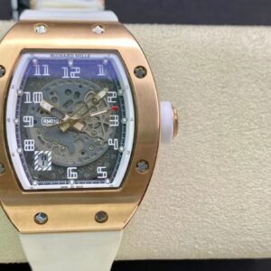RICHARD MILLERM RM010 RG RM Factory Best Edition Black Dial on White Rubber Strap - Best Replica Watches Store For Sale!