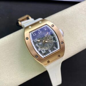 RICHARD MILLERM RM010 RG RM Factory Best Edition Black Dial on White Rubber Strap - Best Replica Watches Store For Sale!