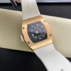 RICHARD MILLERM RM010 RG RM Factory Best Edition Black Dial on White Rubber Strap - Best Replica Watches Store For Sale!