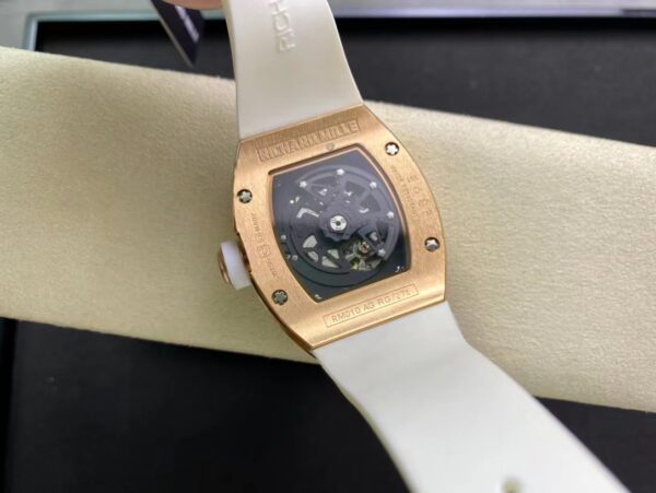 RICHARD MILLERM RM010 RG RM Factory Best Edition Black Dial on White Rubber Strap - Best Replica Watches Store For Sale!