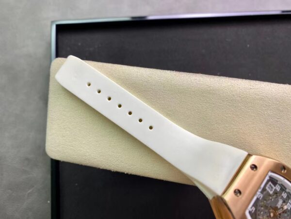 RICHARD MILLERM RM010 RG RM Factory Best Edition Black Dial on White Rubber Strap - Best Replica Watches Store For Sale!