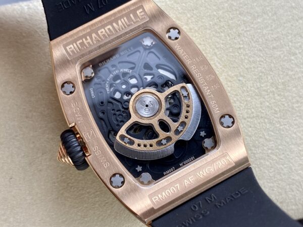 RICHARD MILLERM RM07-01 RG BBA Factory Best Edition  Black Rubber Strap - Best Replica Watches Store For Sale!