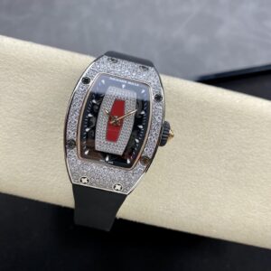 RICHARD MILLERM RM07-01 SS BBA Factory Best Edition Diamond Case on Black Rubber Strap - Best Replica Watches Store For Sale!
