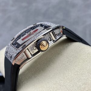 RICHARD MILLERM RM07-01 SS BBA Factory Best Edition Diamond Case on Black Rubber Strap - Best Replica Watches Store For Sale!