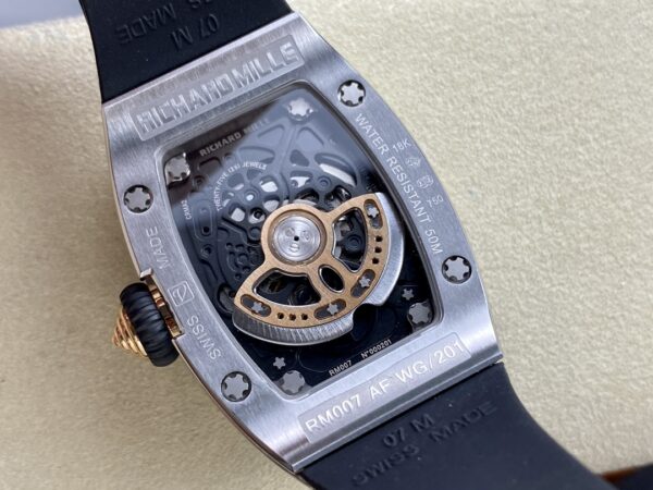 RICHARD MILLERM RM07-01 SS BBA Factory Best Edition Diamond Case on Black Rubber Strap - Best Replica Watches Store For Sale!