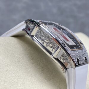 RICHARD MILLERM RM07-01 SS BBA Factory Best Edition Diamond Case on White Rubber Strap - Best Replica Watches Store For Sale!