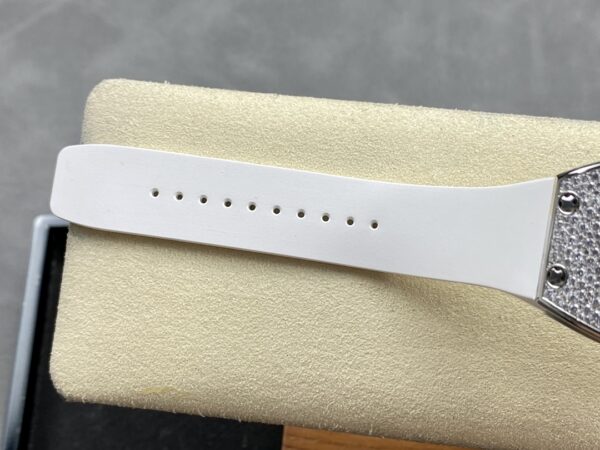 RICHARD MILLERM RM07-01 SS BBA Factory Best Edition Diamond Case on White Rubber Strap - Best Replica Watches Store For Sale!