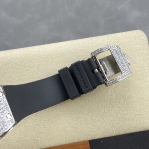 RICHARD MILLERM RM07-01 SS BBA Factory Best Edition Diamond Case on White Rubber Strap - Best Replica Watches Store For Sale!