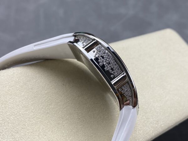 RICHARD MILLERM RM07-01 SS BBA Factory Best Edition Diamond Case on White Rubber Strap - Best Replica Watches Store For Sale!