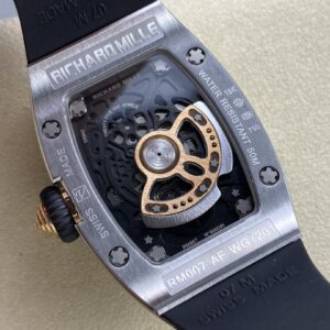 RICHARD MILLERM RM07-01 SS BBA Factory Best Edition Diamond Case on White Rubber Strap - Best Replica Watches Store For Sale!