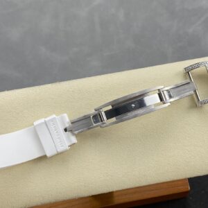 RICHARD MILLERM RM07-01 SS BBA Factory Best Edition Diamond Case on White Rubber Strap - Best Replica Watches Store For Sale!